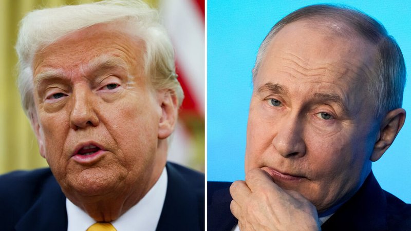 ARCHIV - 14.03.2025, ---: Die Kombo aus Archivbildern zeigt US-Präsident Donald Trump (l) im Oval Office des Weißen Hauses am 07.03.2025 und den russischen Präsidenten Wladimir Putin während eines Technologieforums in Moskau am 21.02.2025. (zu dpa: «Trump: Werde am Montag mit Putin telefonieren») Foto: Pavel Bednyakov/AP/Pool via AP/dpa +++ dpa-Bildfunk +++ | Bild: dpa-Bildfunk/Pavel Bednyakov/AP ARCHIV - 14.03.2025, ---: Die Kombo aus Archivbildern zeigt US-Präsident Donald Trump (l) im Oval Office des Weißen Hauses am 07.03.2025 und den russischen Präsidenten Wladimir Putin während eines Technologieforums in Moskau am 21.02.2025. (zu dpa: «Trump: Werde am Montag mit Putin telefonieren») Foto: Pavel Bednyakov/AP/Pool via AP/dpa +++ dpa-Bildfunk +++