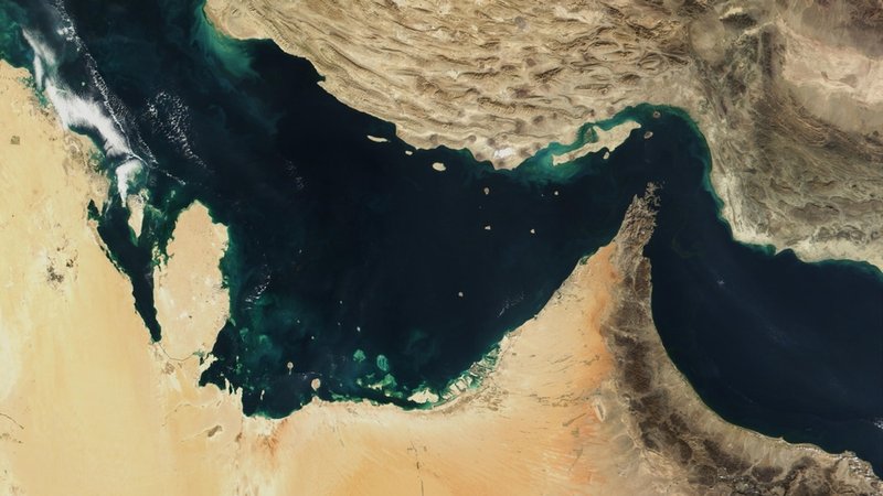 Persischer Golf, die Straße von Hormus und der Golf von Oman in einer von der NASA zur Verfügung gestellten Satellitenaufnahme (Archivbild, 2011) | Bild: The Visible Earth / NASA / dpa-Bildfunk Persischer Golf, die Straße von Hormus und der Golf von Oman in einer von der NASA zur Verfügung gestellten Satellitenaufnahme (Archivbild, 2011)