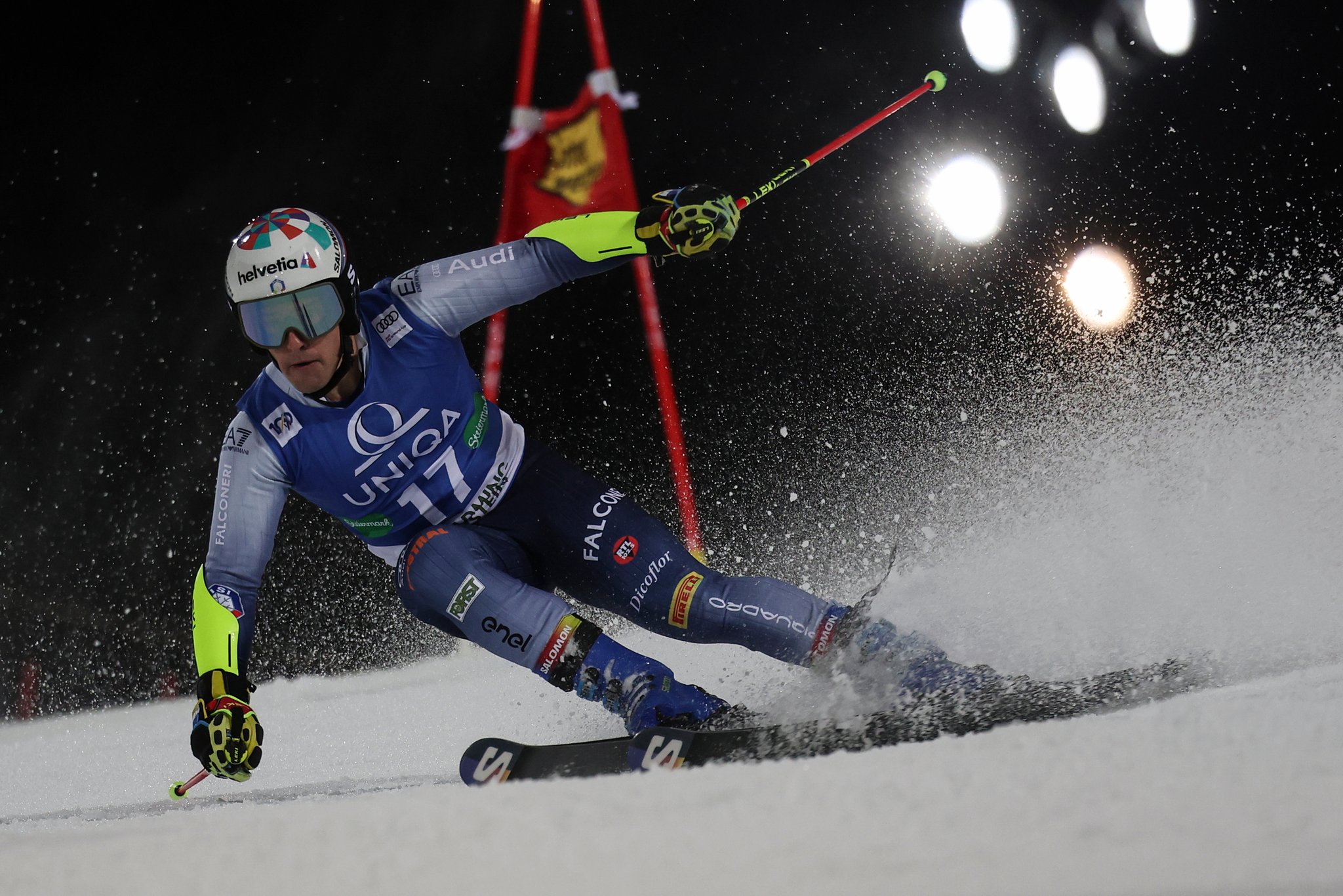 Der Italiener Luca De Aliprandini beim Riesenslalom Schladming 2024