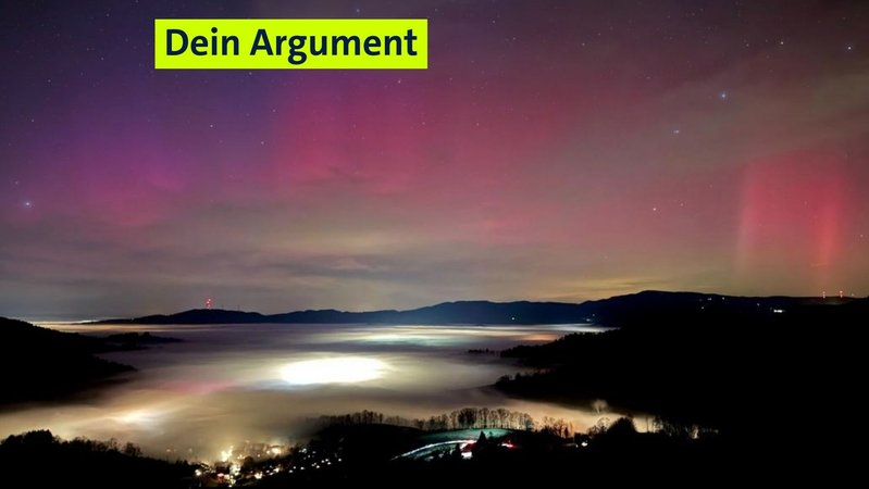 Polarlichter leuchteten am 20. Januar 2026 am Nachthimmel im Landkreis Breisgau-Hochschwarzwald, Baden-Württemberg. | Bild: dpa-Bildfunk/Valentin Gensch Polarlichter leuchteten am 20. Januar 2026 am Nachthimmel im Landkreis Breisgau-Hochschwarzwald, Baden-Württemberg.