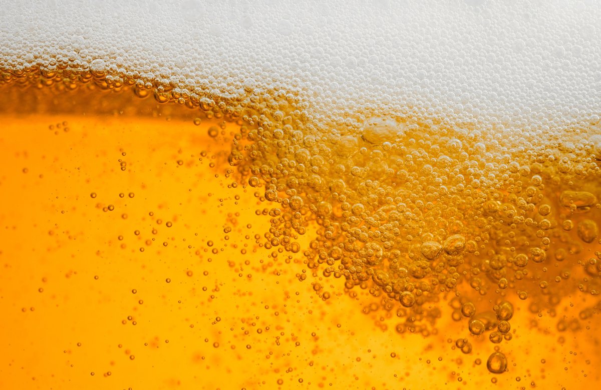 Bier mit Schaum in einem Glas.
