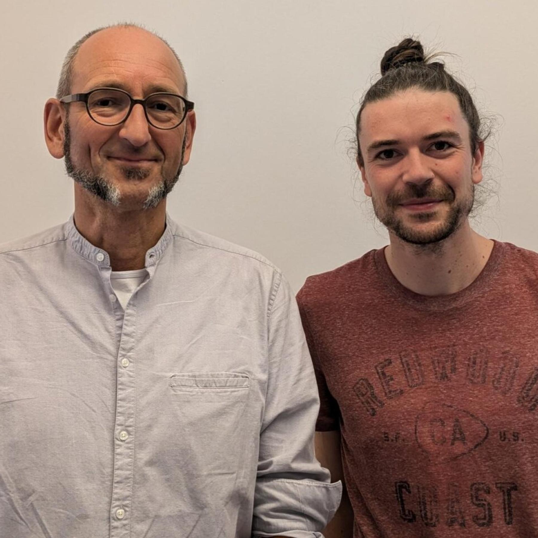 Volksmusikpfleger Alois Schmelz und Sebastian Gröller