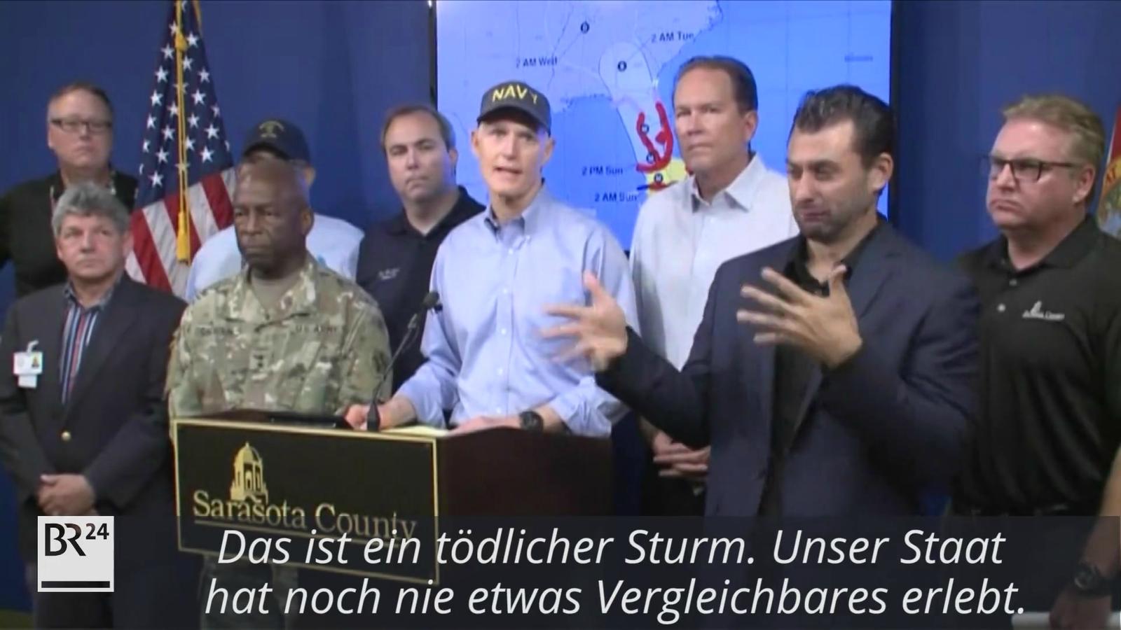 Gouverneur von Florida "Das ist ein tödlicher Sturm" BR24