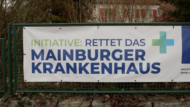 Protestplakat gegen Schließung des Krankenhauses Mainburg