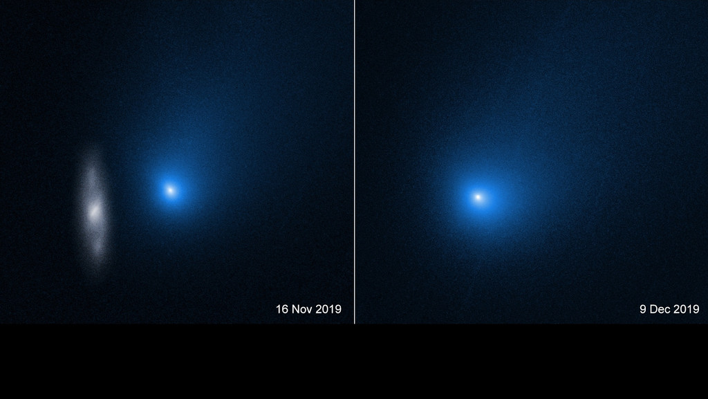 Aufnahmen von Komet 2I/Borisov am 16. November und 9. Dezember 2019 