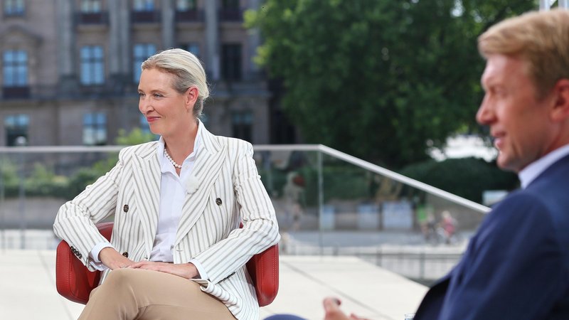 Alice Weidelim Gespräch mit Markus Preiß, dem Leiter des ARD-Hauptstadtstudios. | Bild: picture alliance / dts-Agentur Alice Weidelim Gespräch mit Markus Preiß, dem Leiter des ARD-Hauptstadtstudios.