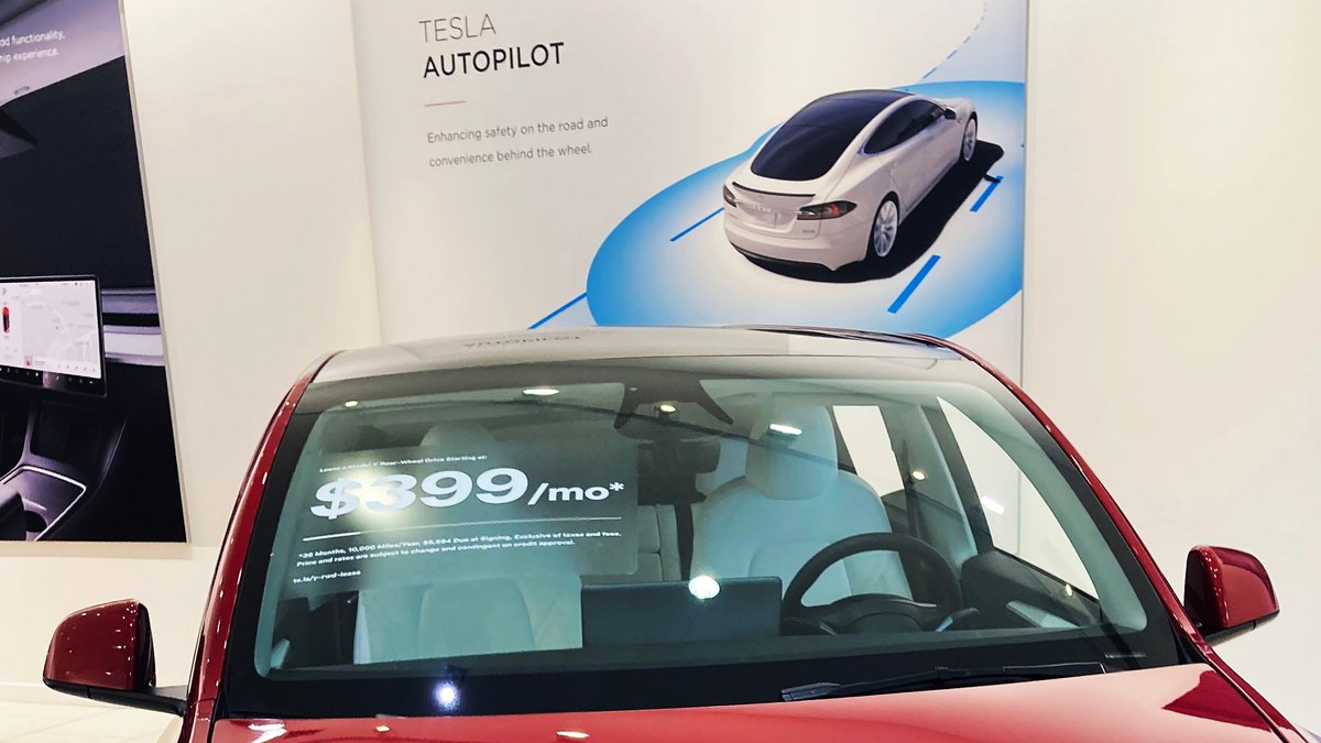 A Tesla car is seen in a showroom in Orlando. 