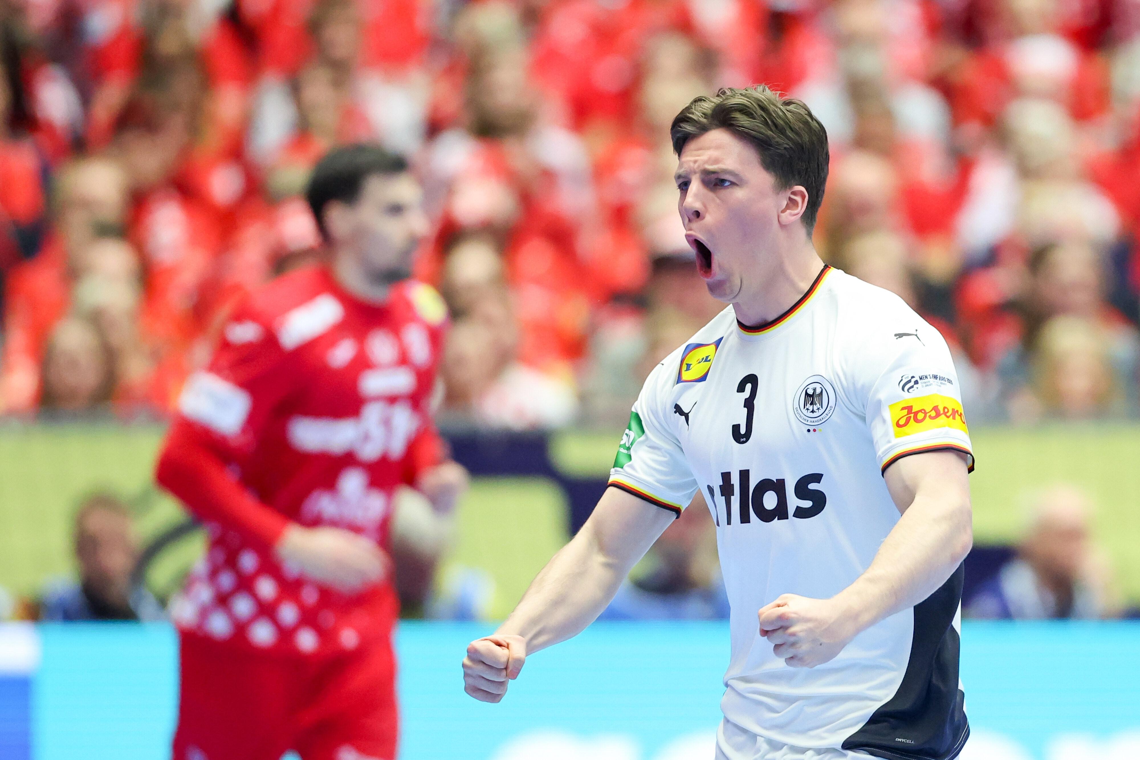 Nils Lichtlein jubelt im Spiel gegen Kroatien