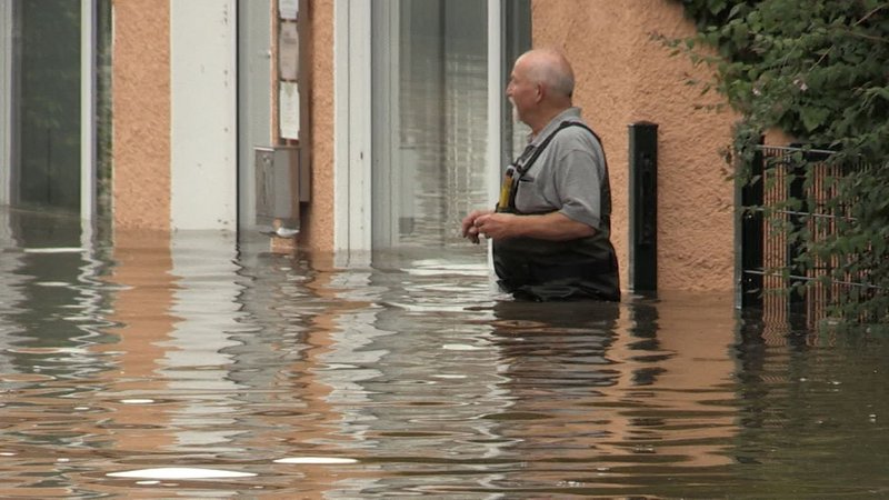 Hochwasser in Wertingen im Juni 2024 | Bild: BR, Tobias Hildebrandt Hochwasser in Wertingen im Juni 2024