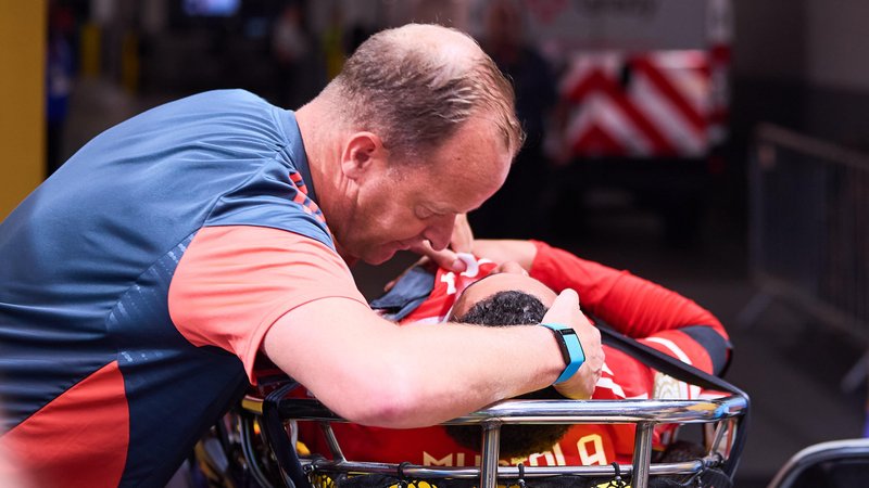 Jamal Musiala verletzte sich im Viertelfinale der Klub-WM schwer | Bild: picture alliance / firo Sportphoto/MEXSPORT | Jose Luis Melgarejo Jamal Musiala verletzte sich im Viertelfinale der Klub-WM schwer