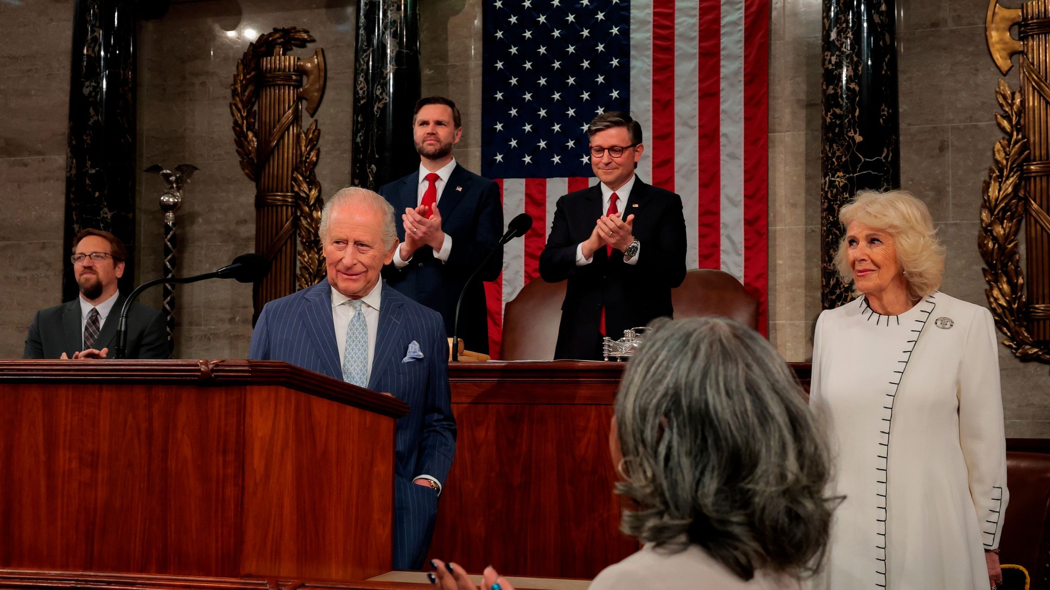 Der britische König Charles III. spricht im Rahmen des Staatsbesuchs des Königspaares vor einer gemeinsamen Sitzung des Kongresses im Repräsentantenhaus des US-Kapitols in Washington.