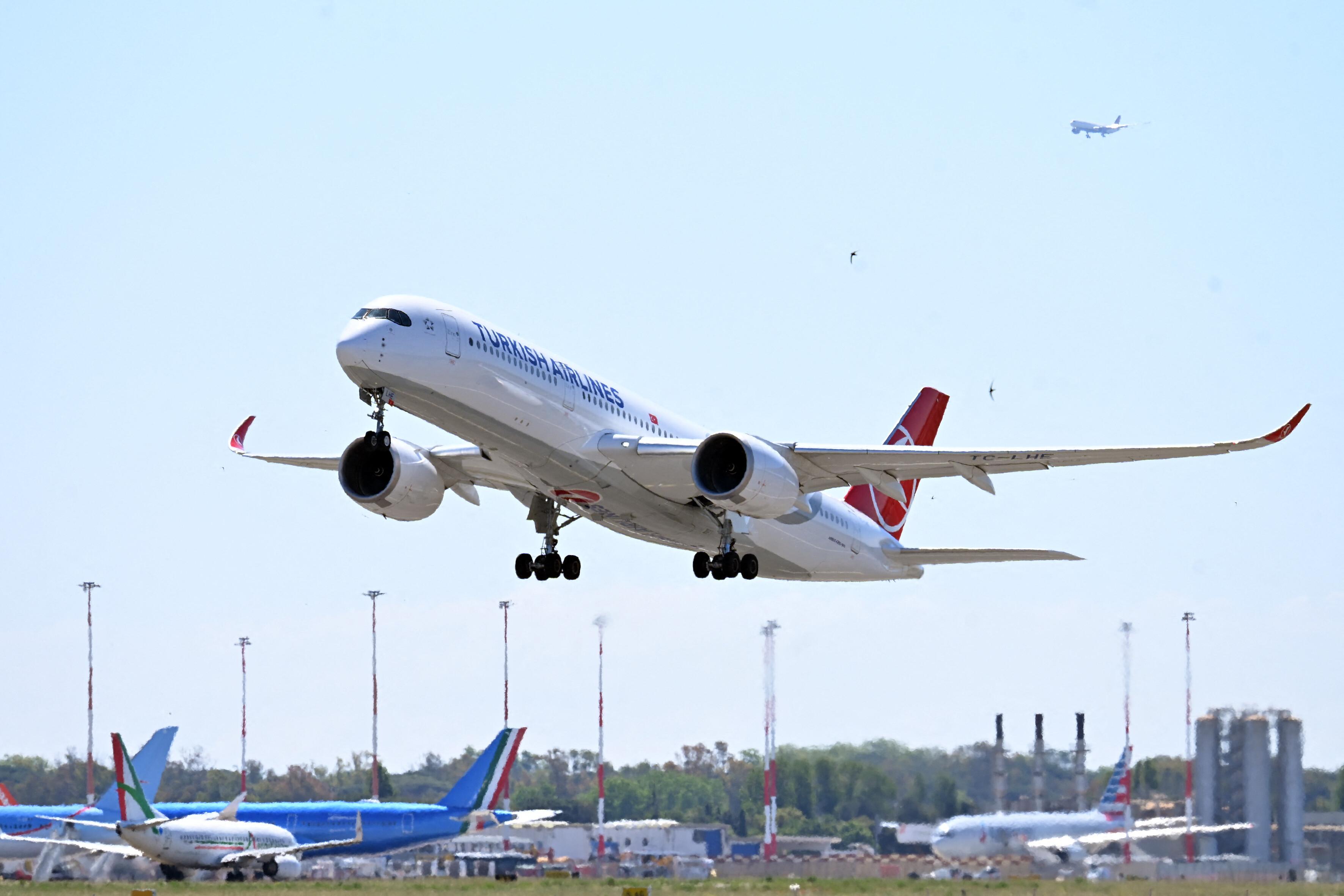 Ein Flugzeug der Turkish Airlines hebt ab