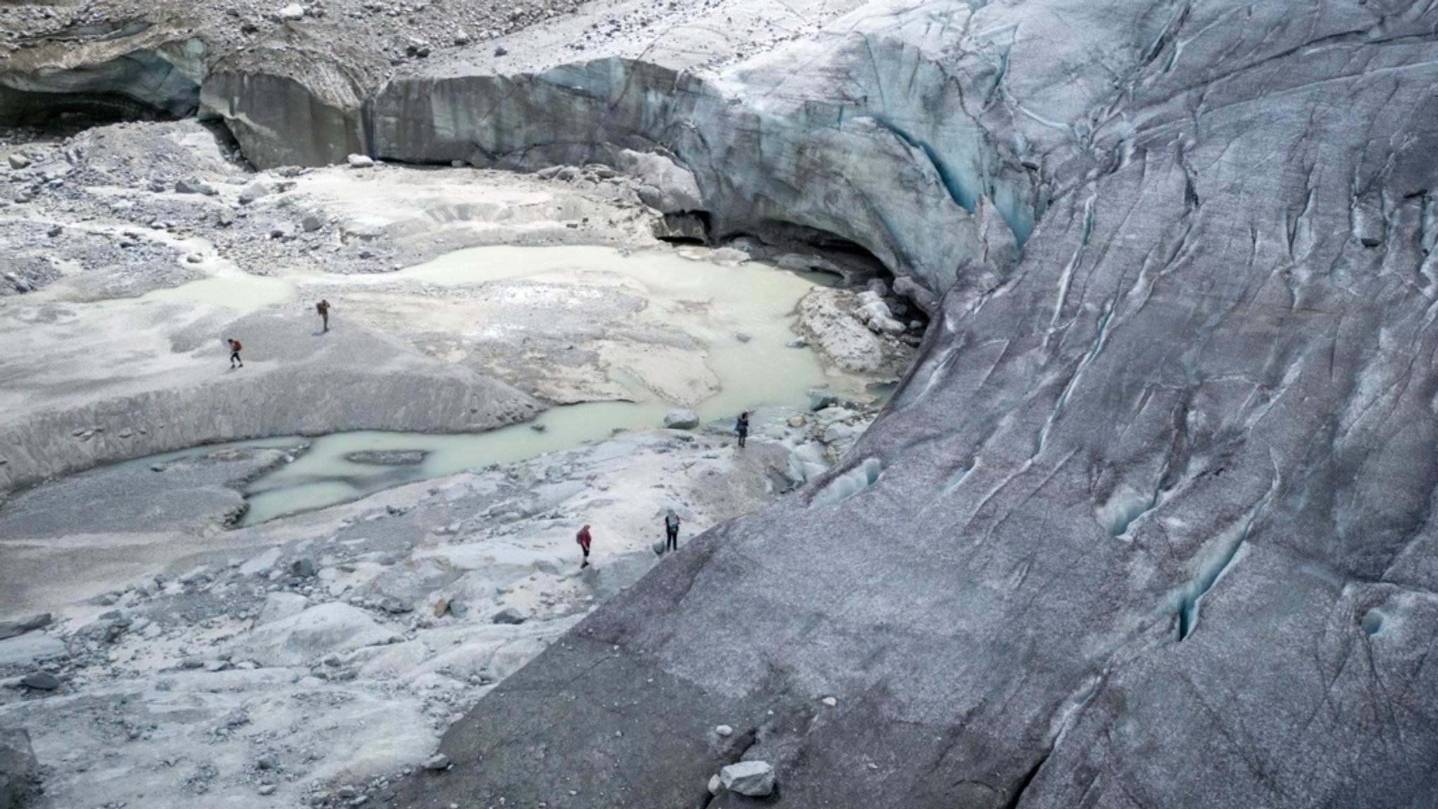 Der Schweizer Morteratschgletscher im Juli 2026. 
