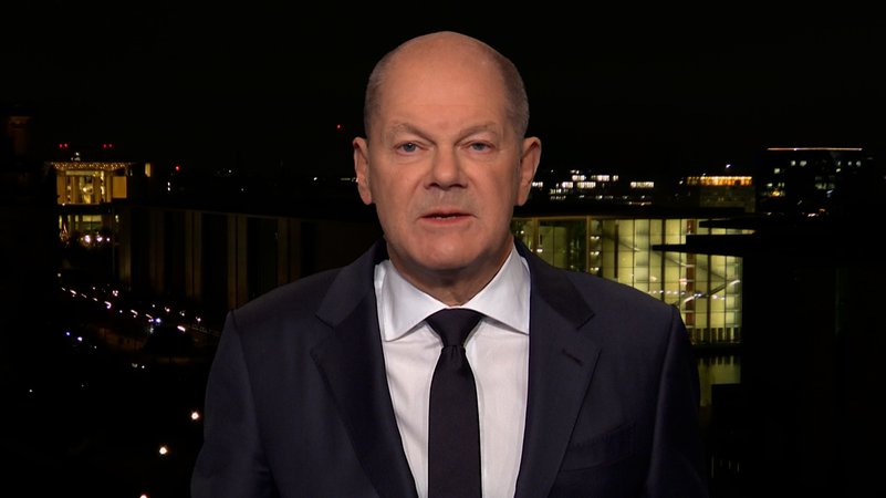 Bundeskanzler Scholz hält eine Rückkehr syrischer Geflüchteter in deren Heimat für verfrüht, sagte Scholz in den ARD-"Tagesthemen". | Bild: ARD Bundeskanzler Scholz hält eine Rückkehr syrischer Geflüchteter in deren Heimat für verfrüht, sagte Scholz in den ARD-"Tagesthemen".