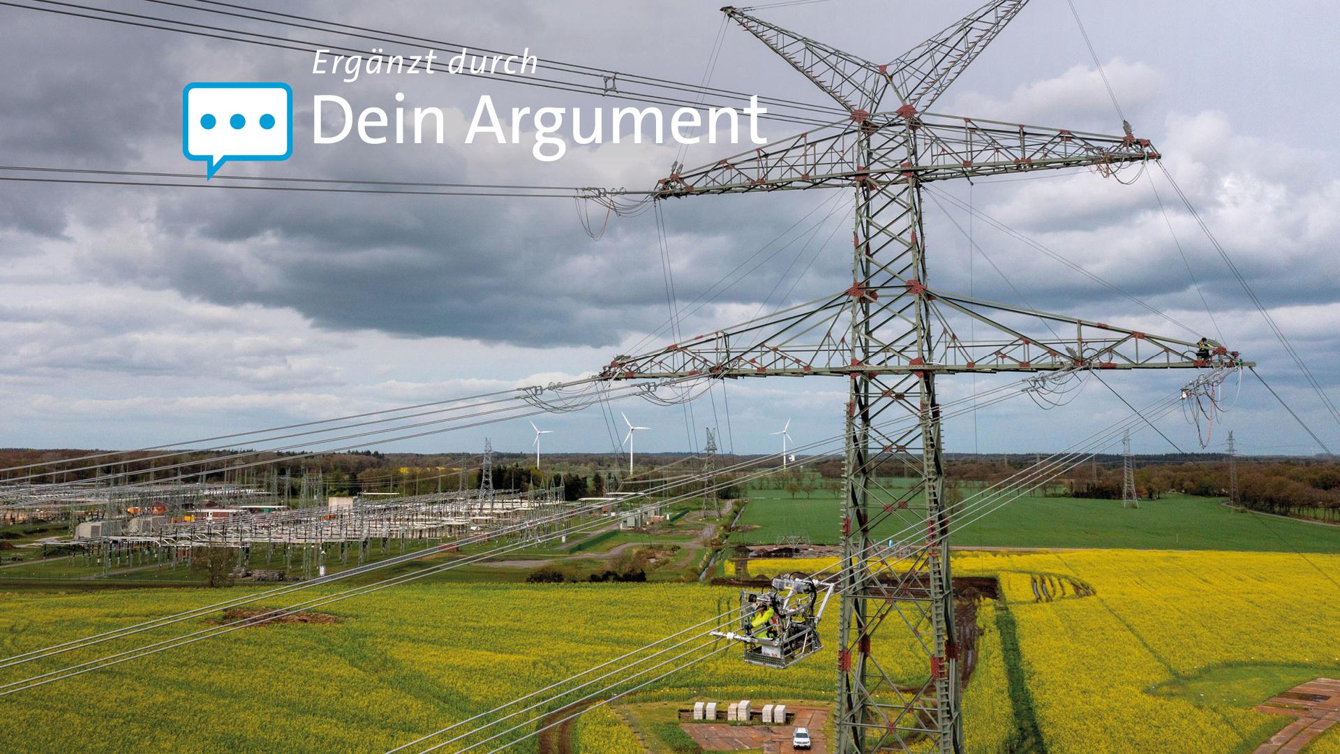 Symbolbild: Strommasten zur Energieversorgung.