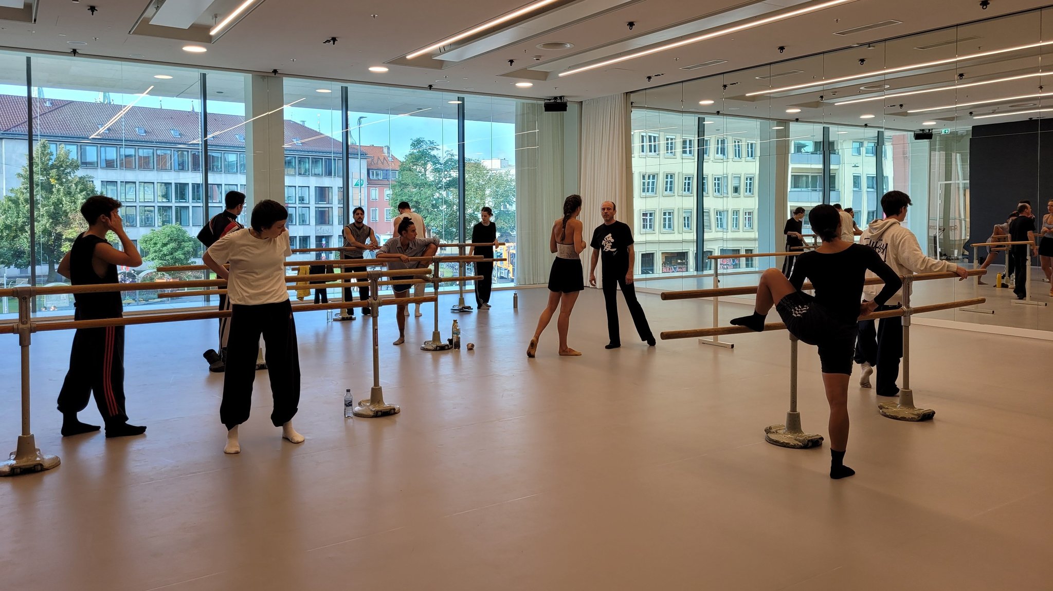 Probe im neuen Ballettsaal im Neubau am Würzburger Mainfranken Theater.