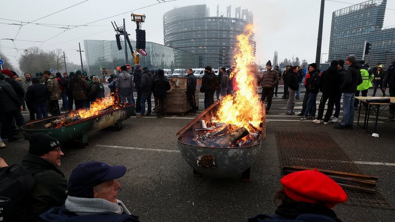 Bauernprotest gegen Mercosur vor dem EU-Parlament | Bild: Reuters Bauernprotest gegen Mercosur vor dem EU-Parlament