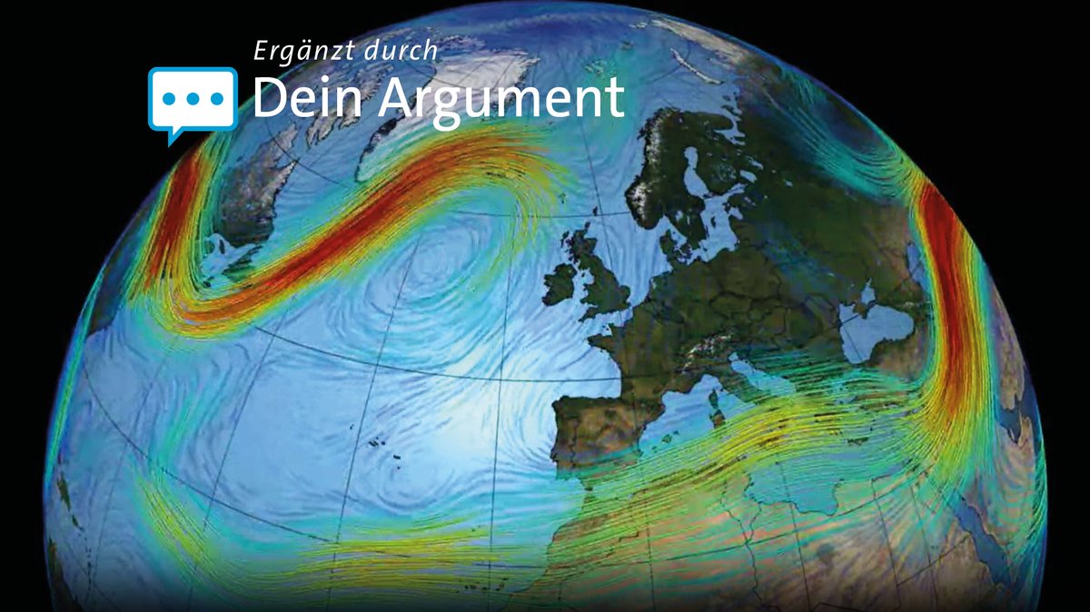 Grafik - Jetstream über Europa | Bild: NASA Scientific Visualization Studio Grafik - Jetstream über Europa