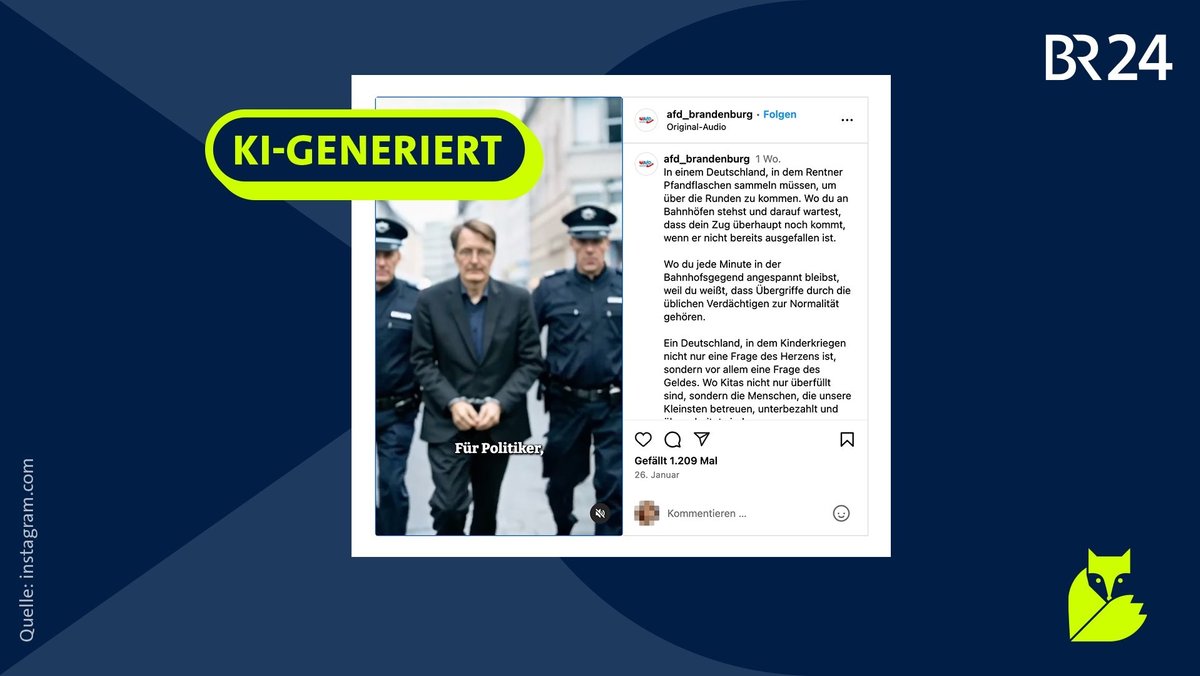 Auf dem Bild ist ein Screenshot des Videos der AfD Brandenburg zu sehen. 