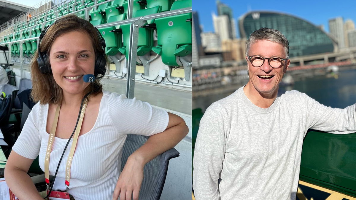 Bernd Schmelzer und Patricia Gabor als Reporter bei der WM Down Under im Einsatz