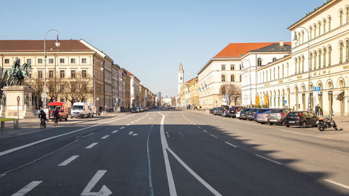 Leere Straßen in München 
