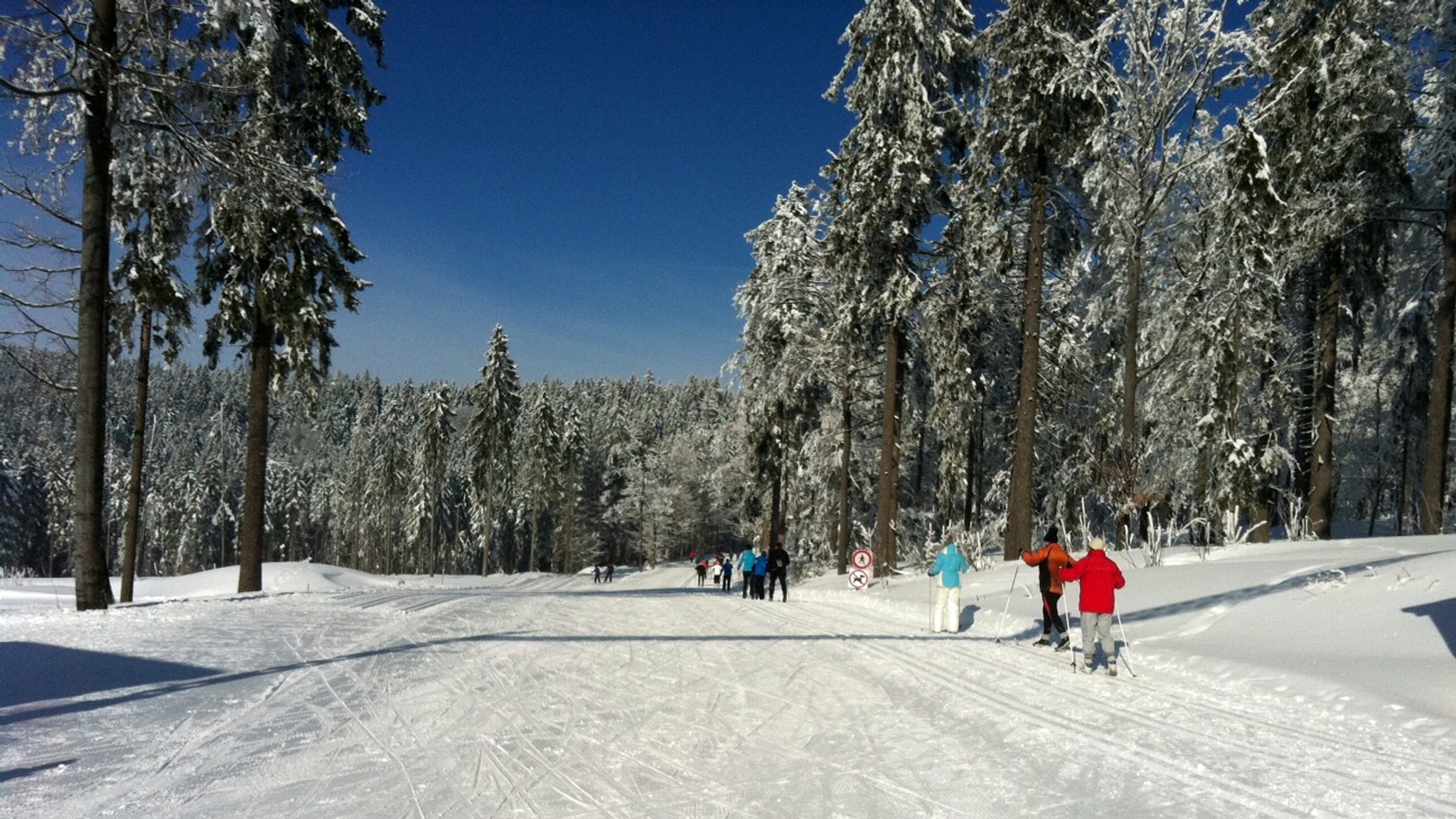 Langläufer im Langlaufzentrum Bretterschachten 