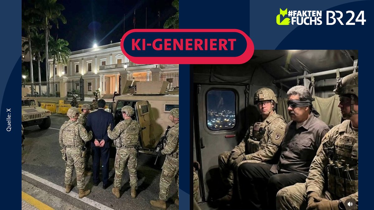 Zwei weitere KI-generierte Bilder von Maduros Gefangennahme