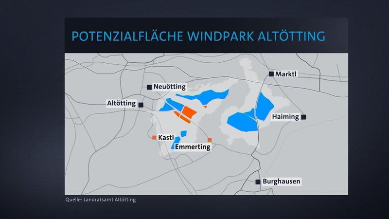 Im Altöttinger Forst soll der größte Windpark Bayerns entstehen, um so den hohen Energiebedarf des Chemiedreiecks zu decken. 