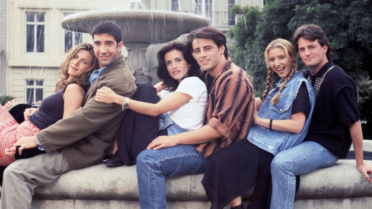 Schauspieler aus der Serien "Friends" (2002): Jennifer Aniston, David Schwimmer, Courtney Cox, Matt Le Blanc, Lisa Kudrow und Matthew Perry. 