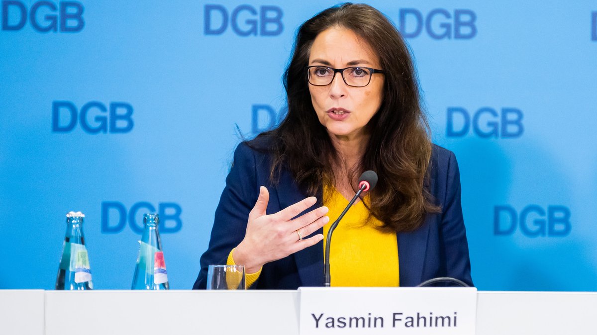 Die Vorsitzende des Deutschen Gewerkschaftsbundes, Yasmin Fahimi