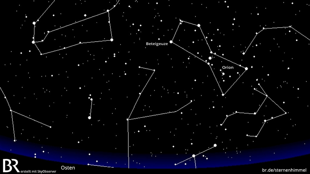 Beteigeuze (Betelgeuse) im Sternbild Orion am Nachthimmel