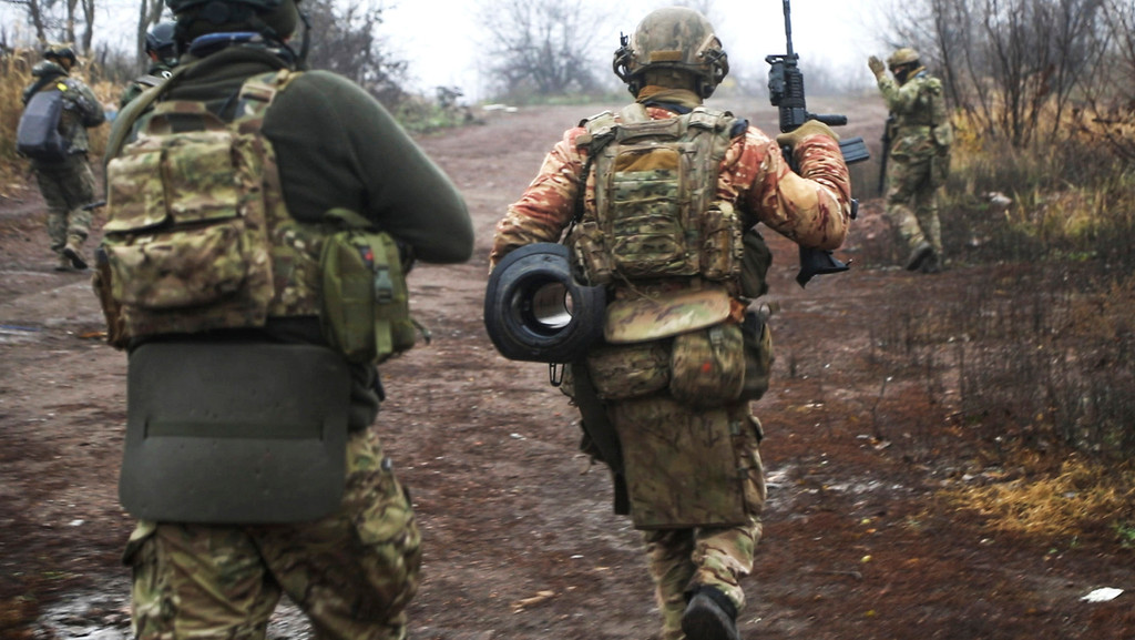 Ukrainische Soldaten in der Region Donezk.
