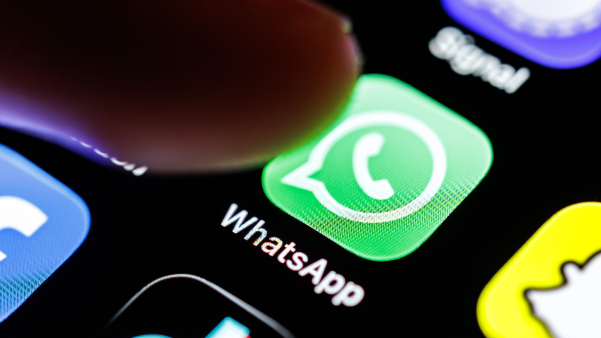 Die WhatsApp-App auf einem Bildschirm. 