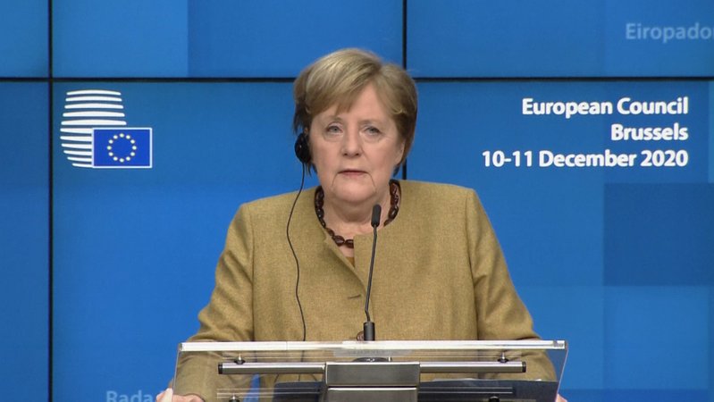 Bundeskanzlerin Merkel zeigte sich nach dem geglückten Kompromiss im Klimastreit der EU erleichtert.