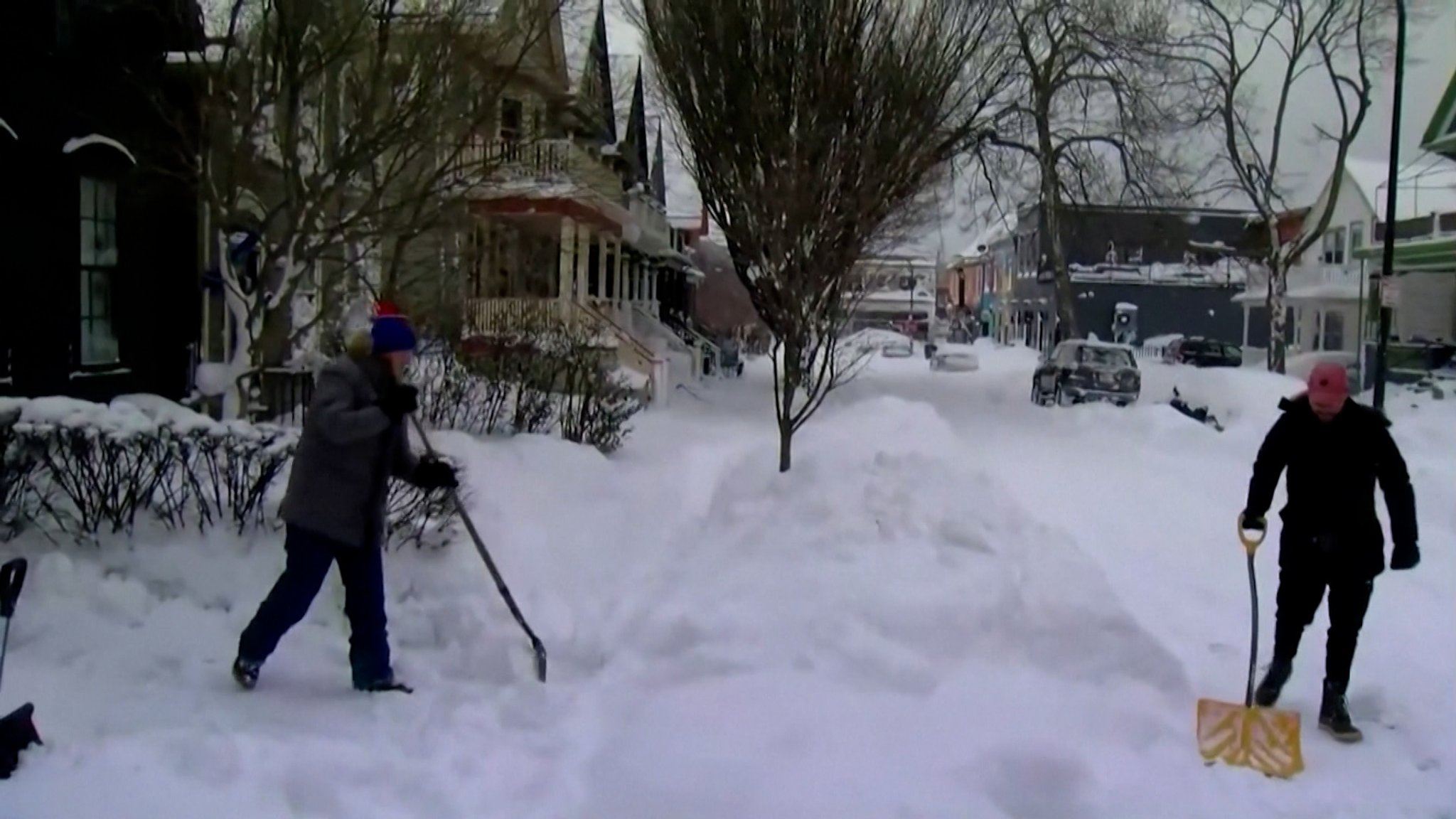 Schneeschaufeln in den USA.