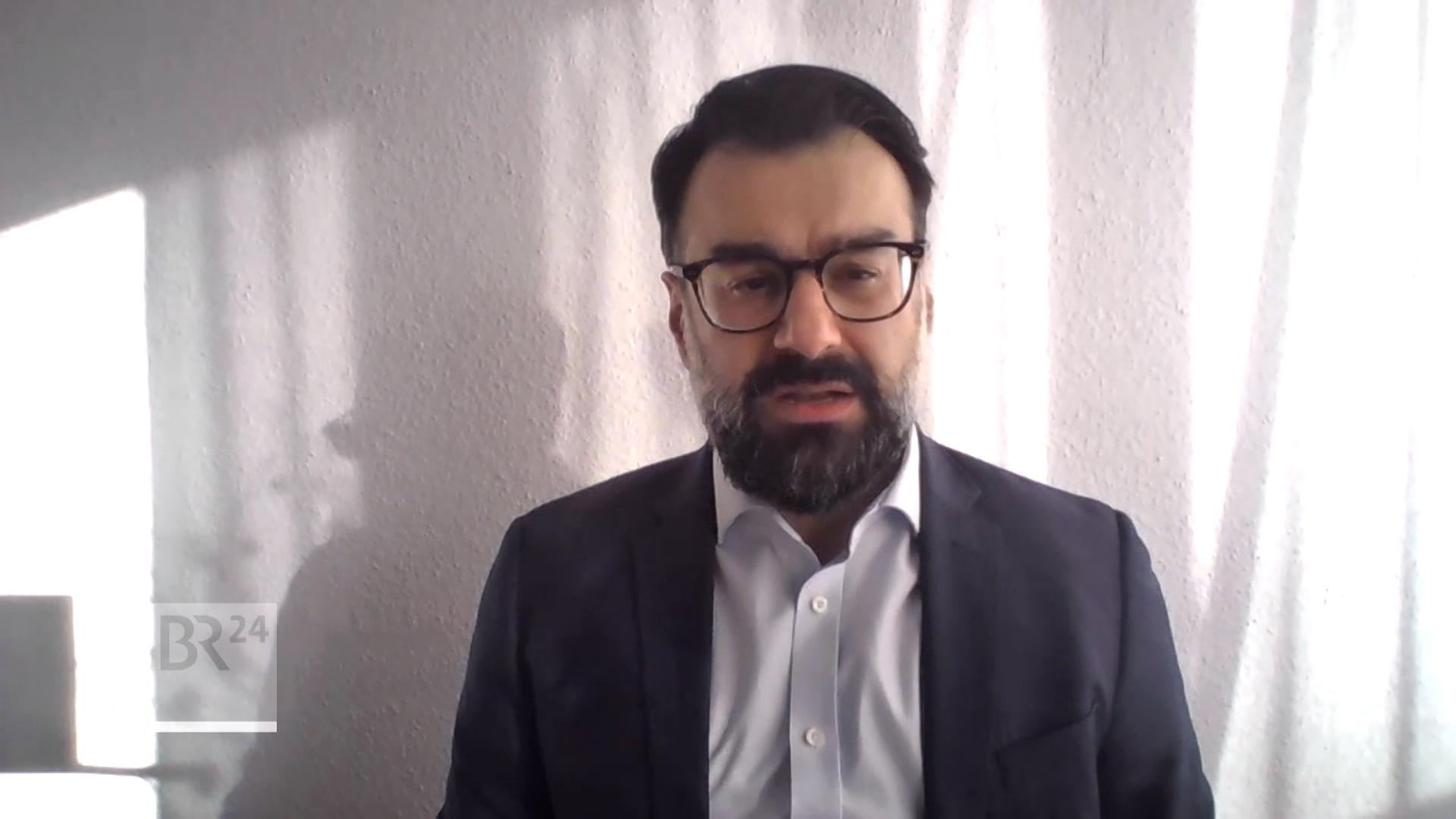 Der deutsch-iranische Politikwissenschaftler Ali Fathollah-Nejad im Schaltgespräch bei BR24 TV.