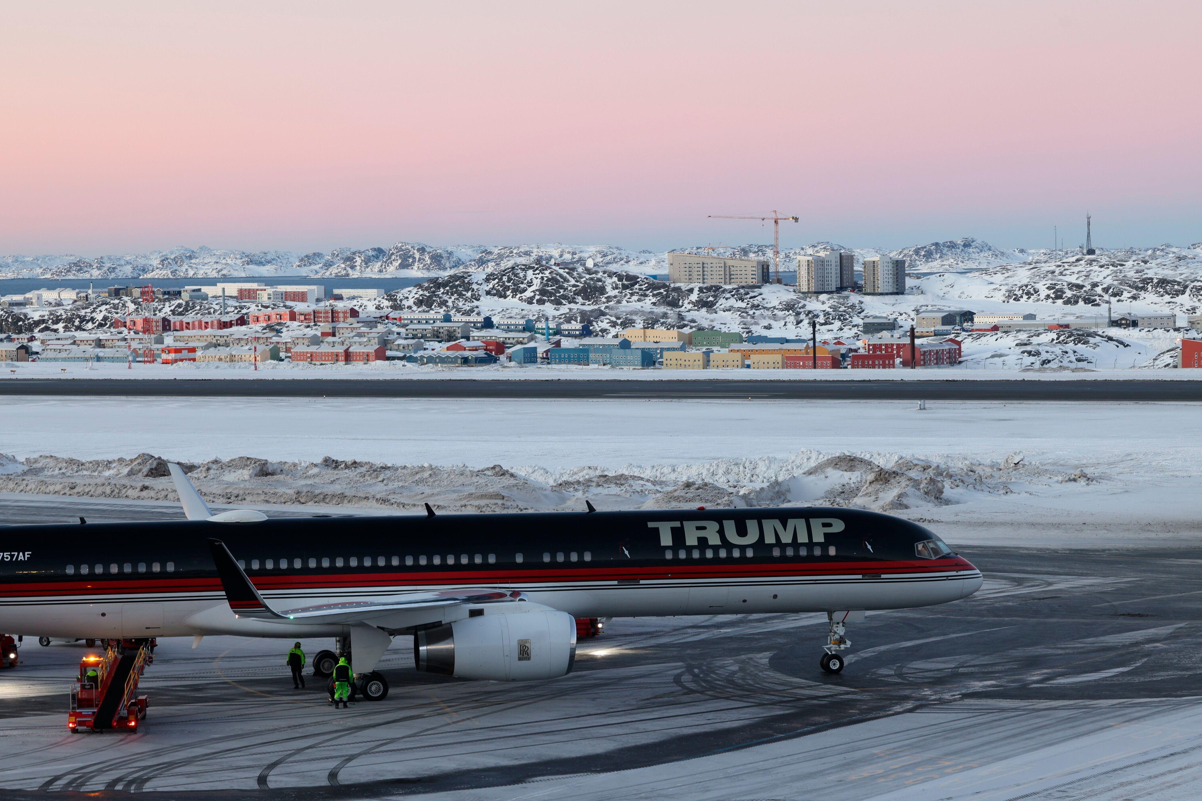 Archivbild: Flugzeug von Donald Trump Jr. in Nuuk, Grönland