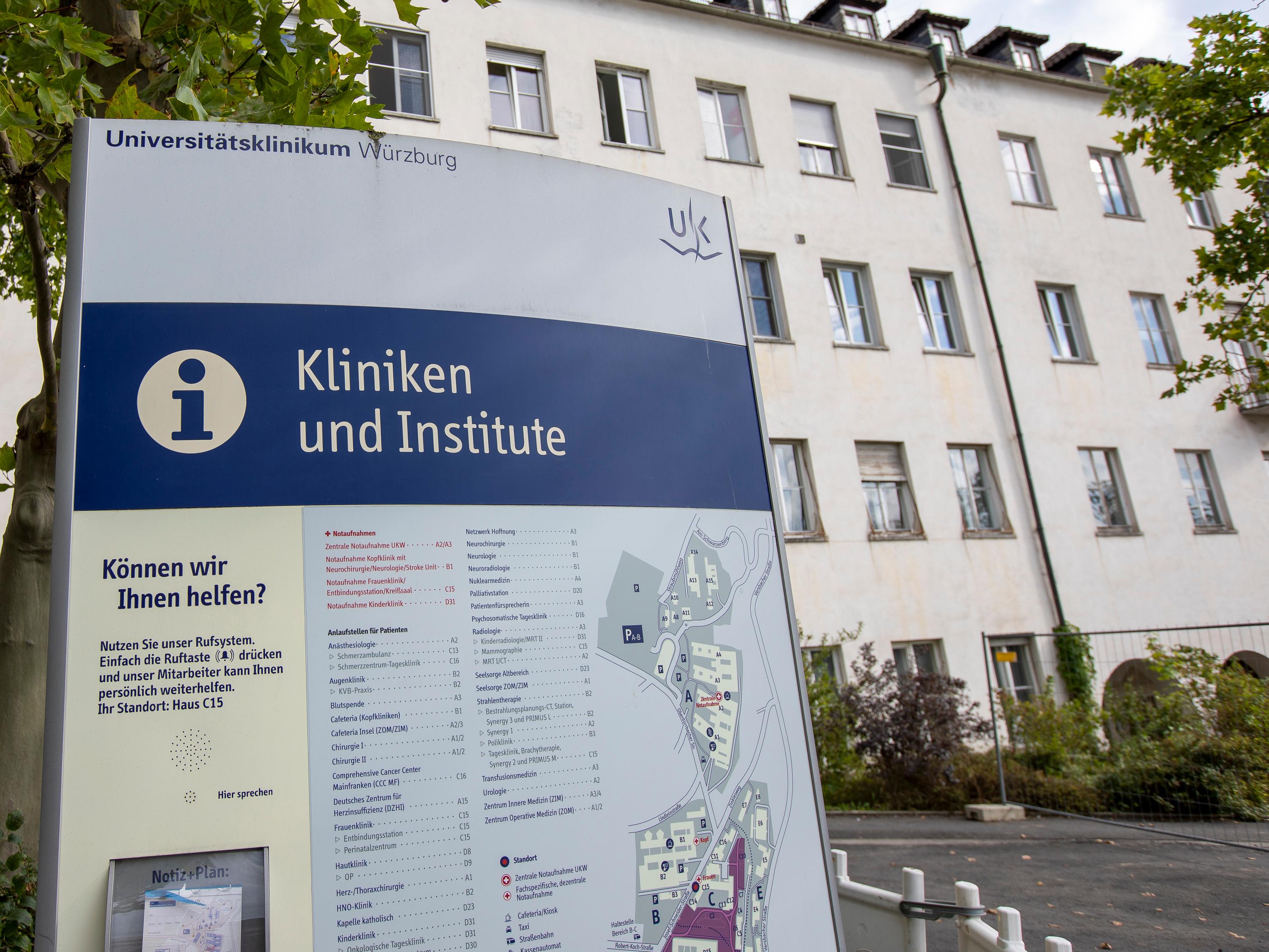 Universitätsklinikum Würzburg: Beschilderung Kliniken und Institute