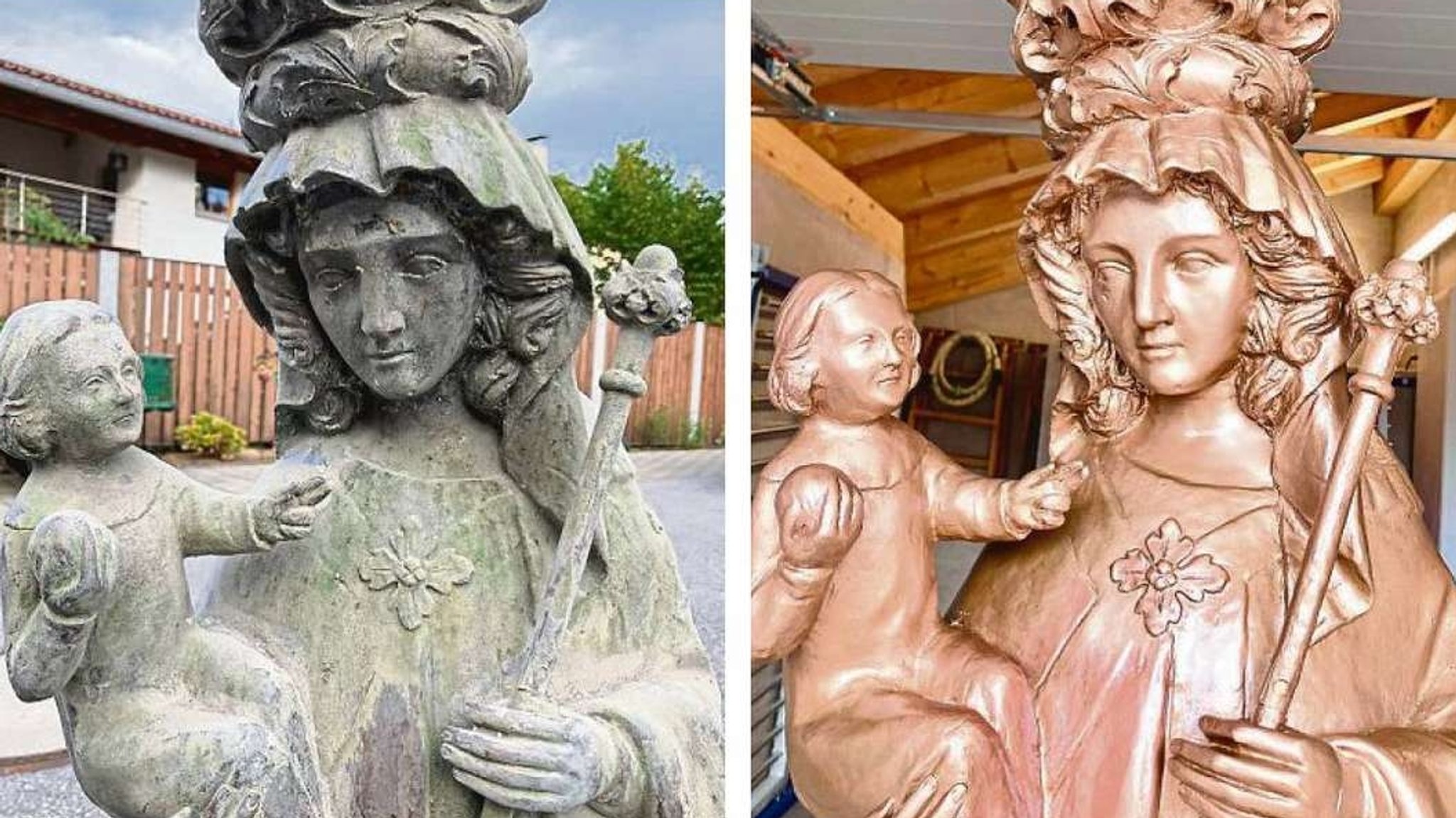 Heiligenfigur in neuem Glanz – Madonna zurück in Partnachklamm