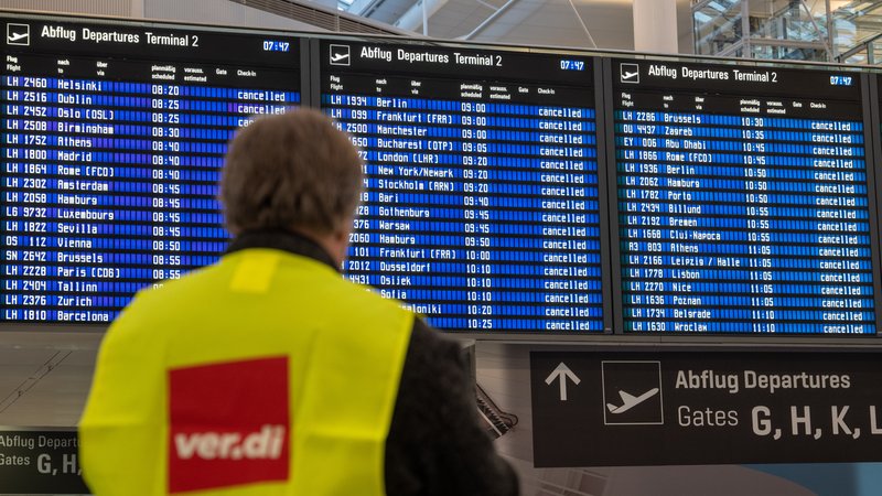 Die Gewerkschaft Verdi hat das Flughafenpersonal in München zum Streik aufgerufen. 
