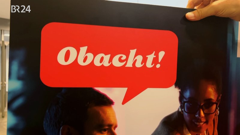 Mit dem Ausruf "Obacht" wirbt die Metropolregion um Fachkräfte | Bild: BR Mit dem Ausruf "Obacht" wirbt die Metropolregion um Fachkräfte