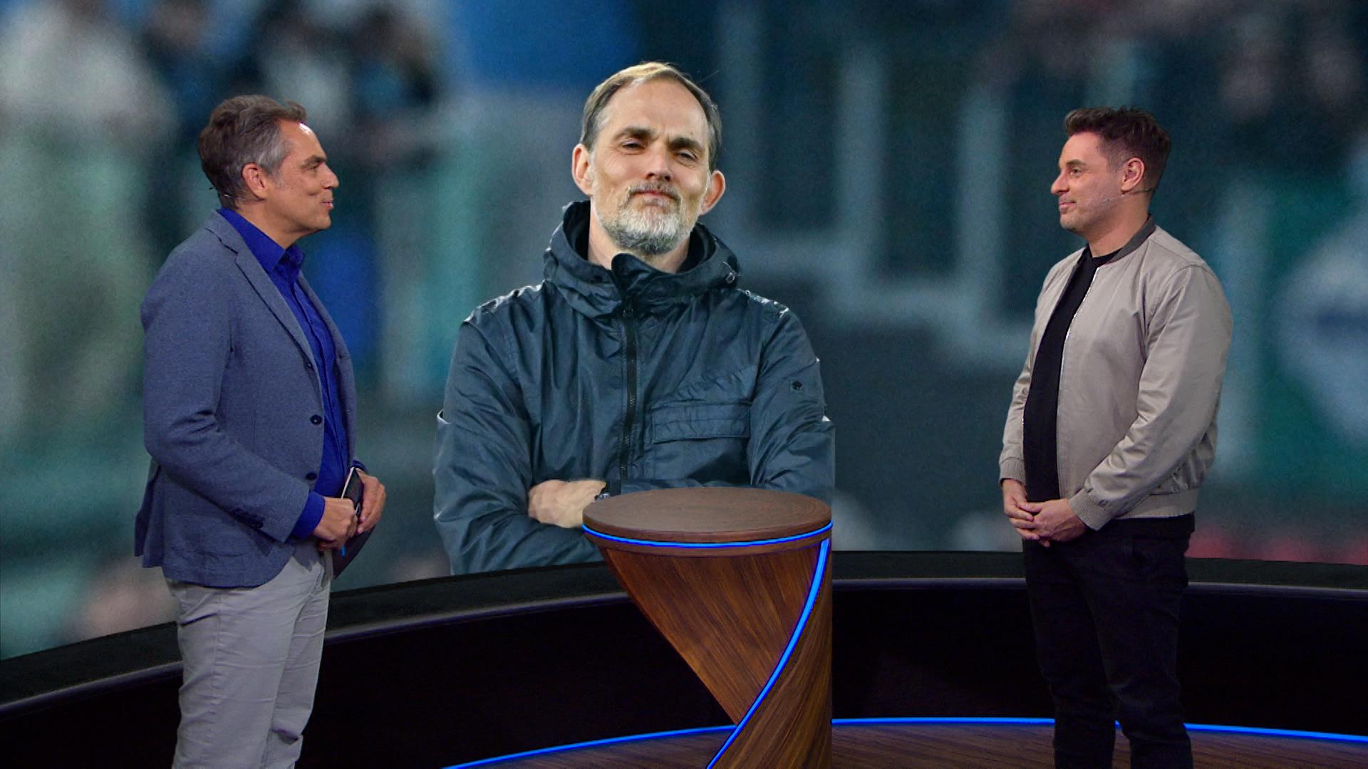 Dominik Vischer (l.) und Florian Eckl im Gespräch im Studio