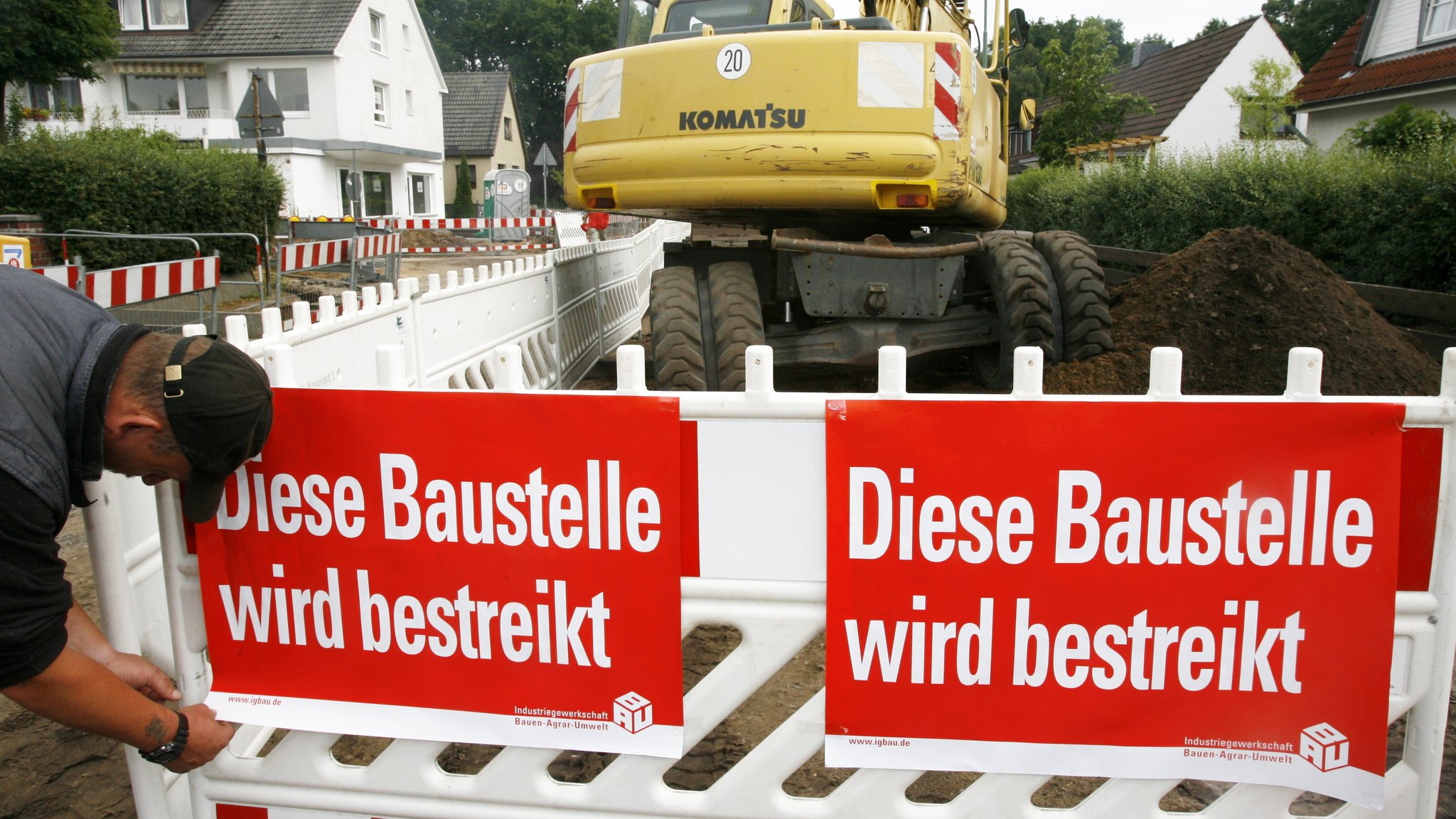 Archivbild: Baustelle wird bestreikt.