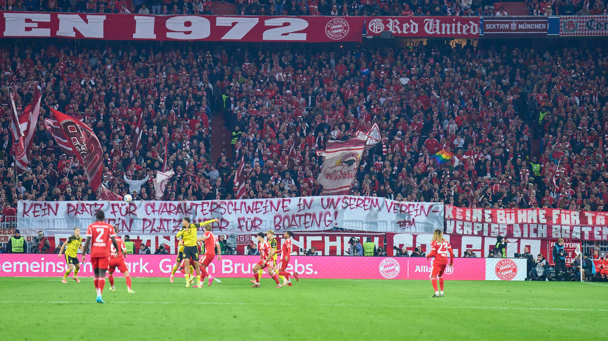 Banner im Spiel gegen Dortmund am Samstag