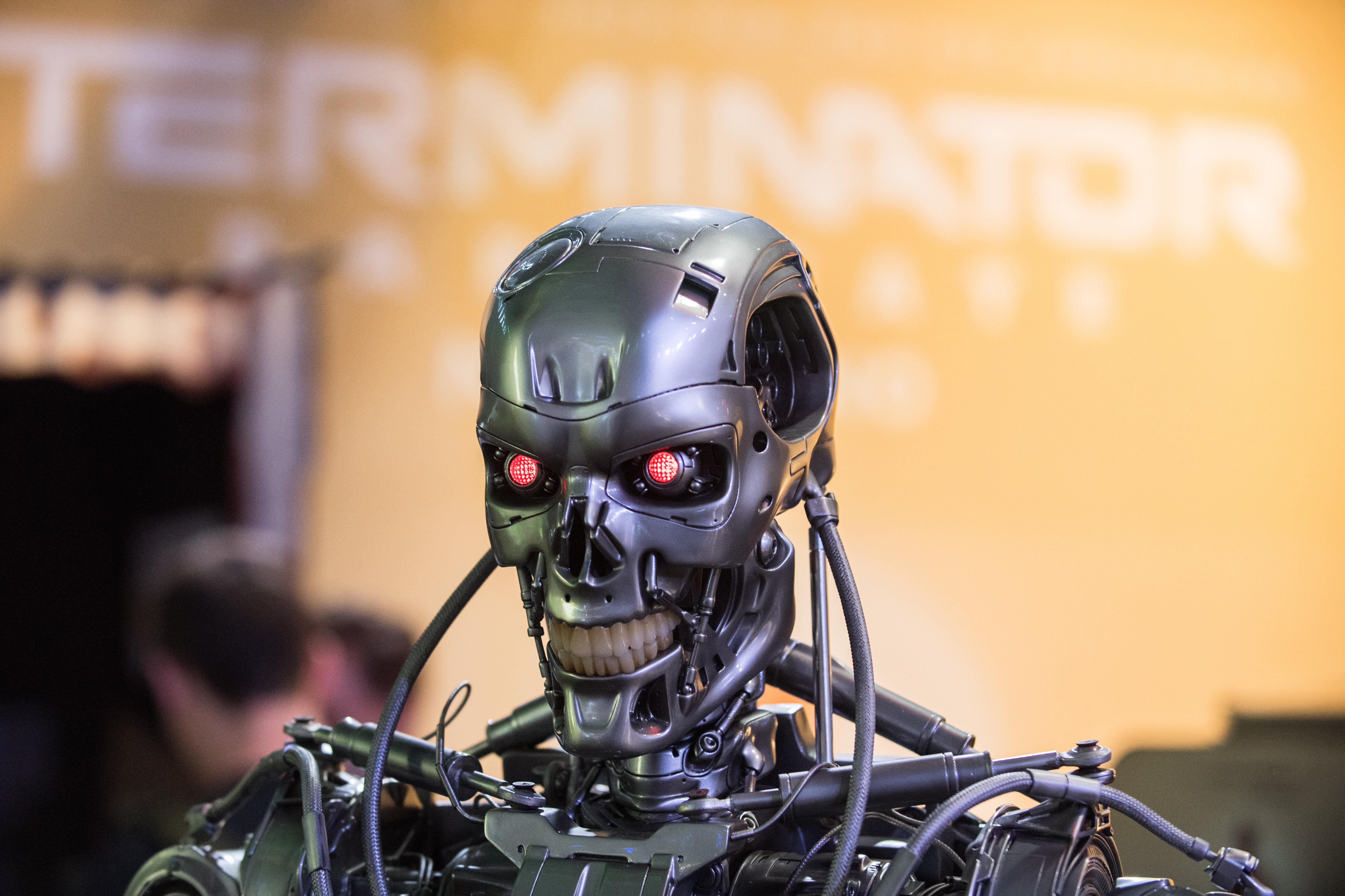 Eine Figur eines Terminator T800 | Bild:picture alliance / dpa Themendienst | Andrea Warnecke