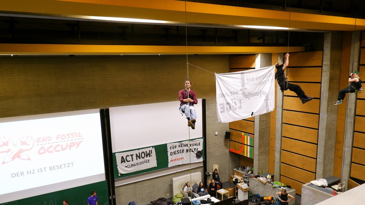 Ein Hörsaal an der Uni Regensburg wurde von Klimaaktivisten besetzt.