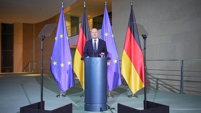 Scholz bei der Verkündung des "Ampel-Aus" | Bild: picture alliance/dpa | Michael Kappeler Scholz bei der Verkündung des "Ampel-Aus"