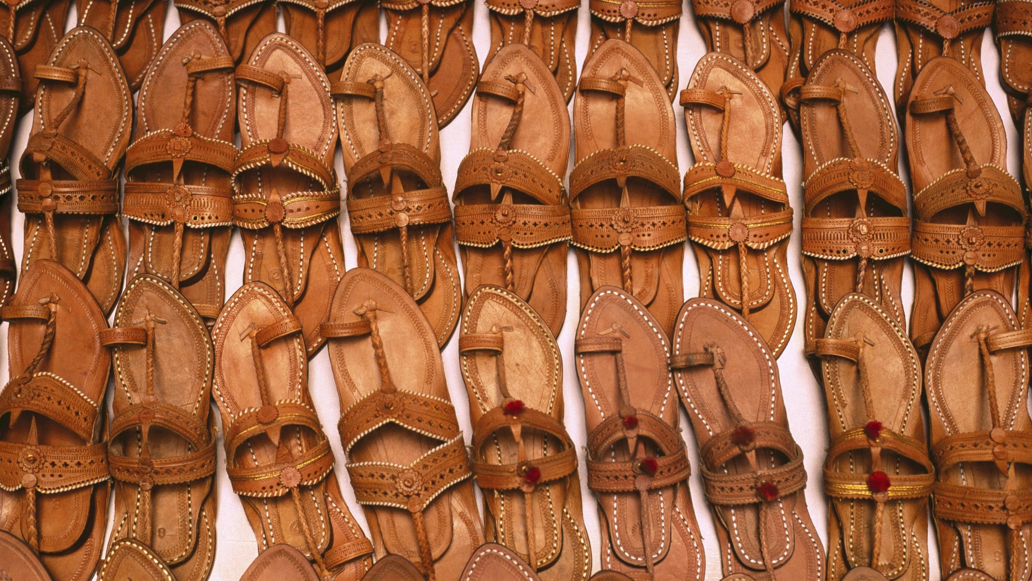Kolhapuri Chappals in Maharashtra, Indien