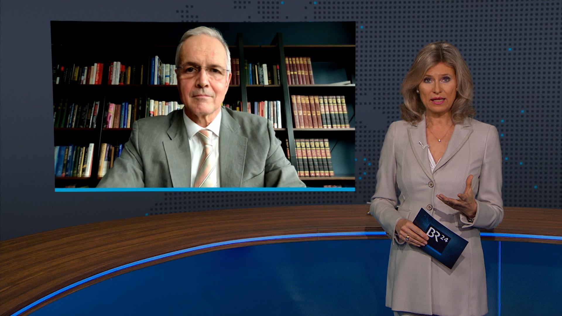 BR24 TV schaltet zum Politikwissenschaftler Michael Werz. Er ist langjähriger Beobachter der US-Politik. Er ordnet mit Moderatorin Anouschka Horn das Gespräch zwischen Bundeskanzler Merz und US-Präsident Trump ein.