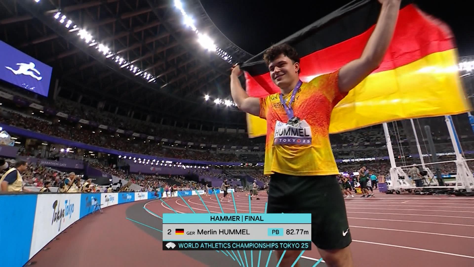 Er ist seit heute Vize-Weltmeister im Hammerwerfen. Merlin Hummel holt Silber und erreicht mit 82,77 Metern seine persönliche Bestweite. 